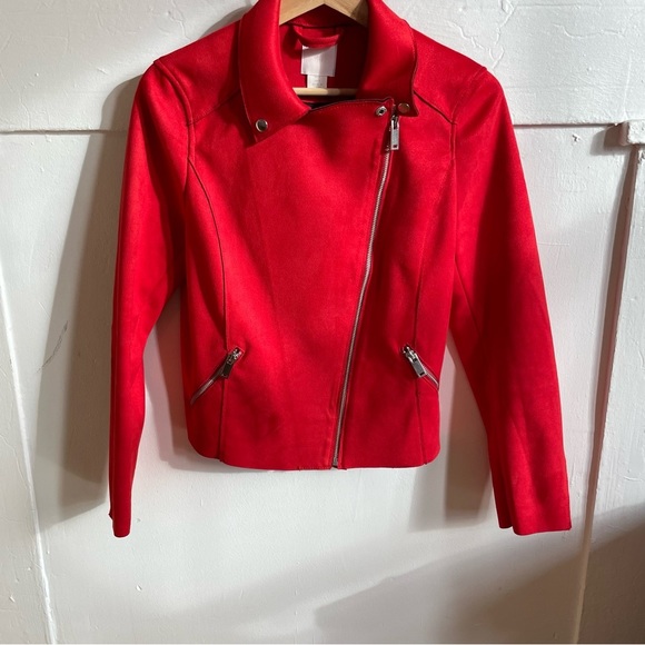 H&M Jackets & Blazers - H&M Red Bomber Jacket